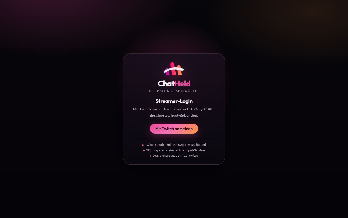 Startseite im Dashboard