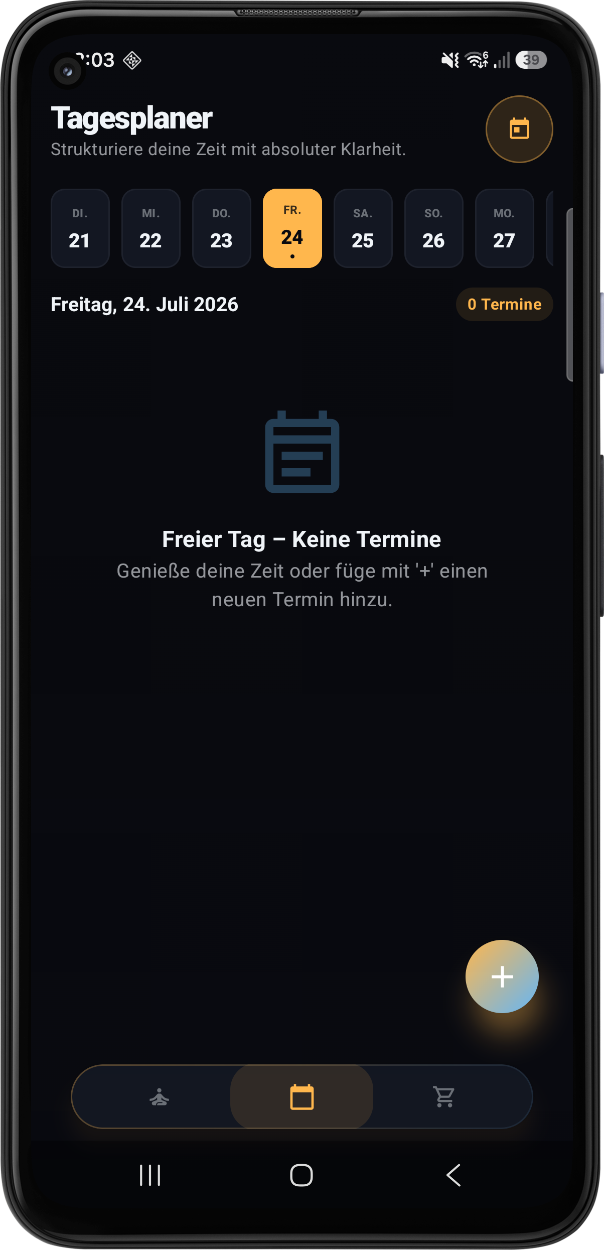 Klarer Tagesplaner